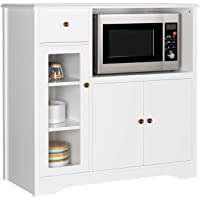 HOMECHO Mueble Auxiliar de Microondas para Cocina Alacena Aparador bajo la Cocina para Almacenamiento Blanco Marfil…